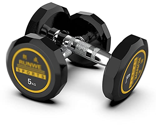 GEREP Langhanteln Hanteln Set Kurzhantel Rutschfester Griff Für das Training von Heimfitnessgeräten/Schwarz / 2×5kg