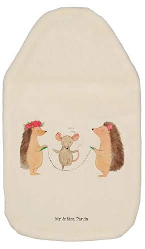 Mr. & Mrs. Panda Wärmflasche Igel Seilhüpfen - Geschenk, Gute Laune, Kindergarten, Seilspringen, Tiere, Wärmflasche mit Bezug, Tiermotive, Kinder,