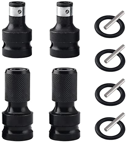 4 Stücke Schlagschrauber Bit Adapter, Stecknuss Adapter Sechskant Stecknussadapter, Adapter 1/2 auf 1/4 für Schlagratschenschlüssel Schraubendreher Bithalter