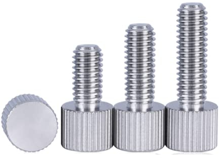 10 Stück 303 Edelstahlgewinde Flachkopf gerändelte Rändelschraube M2,5 x 12 mm. Für Mikromotor, Elektrowerkzeuge, Hardware-Teile, mechanische Teile.
