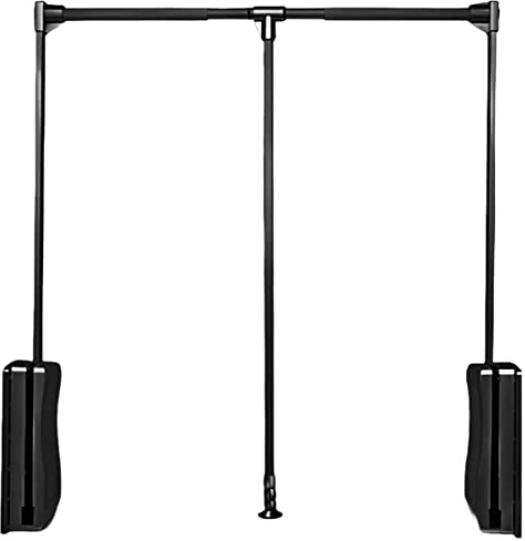 Gedotec Kleiderlift verstellbar Garderoben-Lift | 1 Stk Kleiderstange ausklappbar | Go Up | Schwarz - Garderobenstange Breiten-verstellbar 700-930 mm | Kleider-Lüfter klappbar | Wardrobelift
