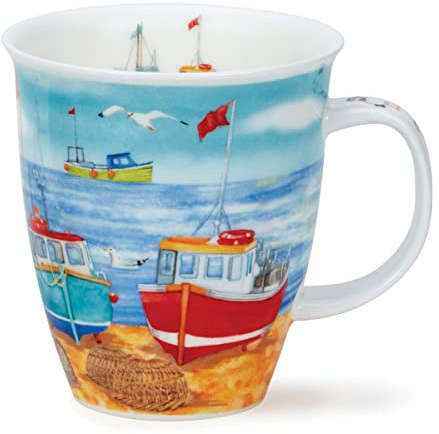 Dunoon Nevis 0,48 L fint ben Kina mugg vatten kant (fiskebåt)
