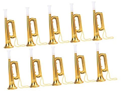 Toyvian 10 Stücke Konzert Trompete Kinder Fahrrad Werkzeuge Kinder Spielzeug Kunststoff Trompete Modelle Kleine Spielzeug Kunststoff Posaune Abs Goldene