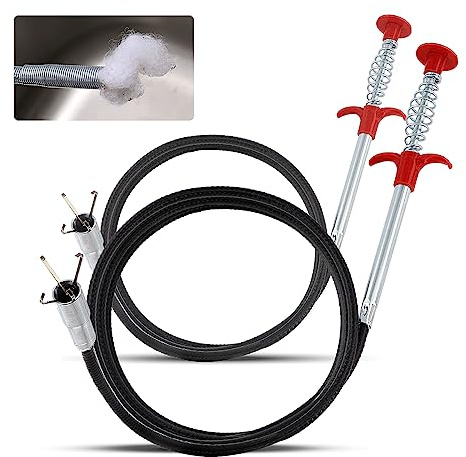 RUNYU 2 Stück Flexibler Krallengreifer 0,9m/1,6m Abfluss Greifer Flexibel zur Rohrreinigung für Küche, Bad und Abwasserkanäle