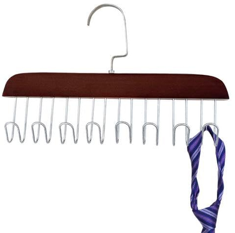 Percha para Cinturón, Colgador De Madera para Cinturones, Organizador De Cinturones De Madera con 8 Ganchos, Colgador para Corbatas Y Cinturones, Organizador De Armario para Corbatas, Bufandas (B)