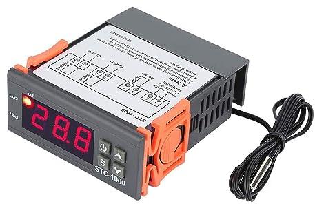 Jieotwice Digitaler Temperaturregler Schalter, Aquarium Schlüpf Meeresfrüchte Maschine, Mikrocomputer Thermostat, Temperaturregler STC-1000(110-220V)