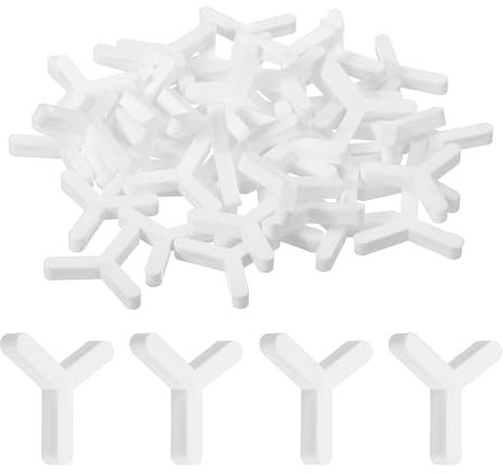 QUARKZMAN 300 Pcs D'Espacesurs en Plastique en Forme de Y pour Carrelage Mural et de Sol, Outils de Pose de Carreaux, 3 mm, Espaces Hexagonaux pour Carreaux en Céramique, Blanc