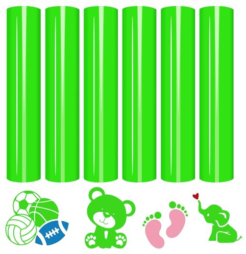 Tintnut Värmeöverföring vinyl grön plotterfolie textil, flexfolie plotter textil, 6-pack 30 cm x 25 cm