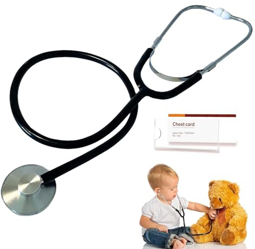 Stetoscopio Giocattolo per Bambini in Metallo, Funzionante per Cosplay, Medico Finta Gioco di Ruolo, Accessori per Travestimenti di Halloween