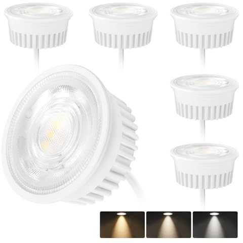 KYOTECH 6er Set LED Modul Ultra Flach ø50x23mm 3CCT 4.9W 500LM Warmweiß 3000K Naturalweiß 4000K Kaltweiß 6500K Dimmbar LED Modul Ersetzt GU10 MR16 Leuchtmittel 38° für Einbaustrahler Aufbauspot