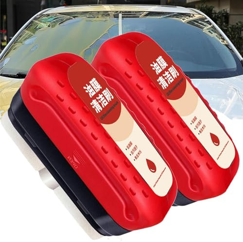 2 Limpiador Parabrisas Y Removedor Pelicula Aceite, Cepillo De Limpieza De Película De Aceite Para Coche, Antivaho E Impermeable Para Cristales Del Auto Removedor De Película De Aceite Para Vidrio