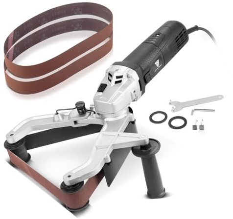 STAHLWERK Rohrbandschleifer RS-1300 ST mit 1.300 W, 1.100-3.200 U/min | Für 760 mm Schleifbänder, Rohrschleifer, Schleifmaschine, Schleifgerät, Bandschleifer zum Schleifen, Polieren und Entgraten