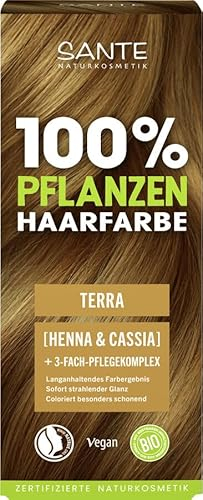 SANTE Naturkosmetik Pflanzenhaarfarbe - Terra - 100g - natürliche Coloration mit Bio-Henna & Cassia- Haarfarbe ohne Ammoniak & Peroxide - vegan & dermatologisch getestet