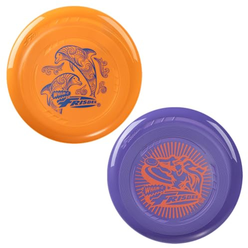 Wham-O Frisbee Go Pack de 2 Disques Volants, 22.86cm Ensemble de Jouets Légers et Colorés pour Débutants Enfants Garçons Filles 5 Ans et Plus, Jeu d'Extérieur pour Plage Parc Jardin - 70g