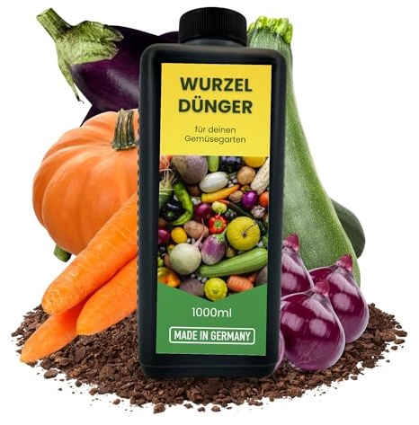 TronicXL 1L Wurzeldünger Konzentrat Wurzelgemüse Gemüsedünger MADE IN GERMANY Wurzel Gemüse Dünger flüssig 1000ml Flüssigdünger 1 Liter Wachstum Wurzelgemüsedünger Karotten Kartoffeln