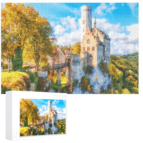 für Familie Freunde Dekorativ，1000 StüCk，, Schloss Lichtenstein in Baden-Württemberg“ ，Lernspielzeug FüR Kinder 38x26，Papier Puzzle