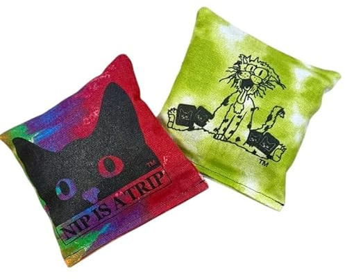 Nip is a Trip Single Handmade Catnip Toy Pillow, Tie-Dye Design, Made in USA, 100% Pure Catnip, Assorted Colors