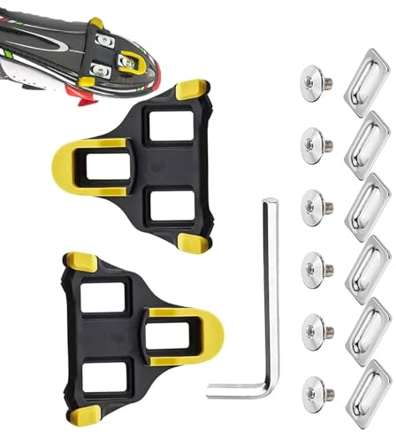 SPD Cleats,Fahrradschuhe Cleats Für Shimano Pedale,Kommt Mit 6 Schrauben+1 Schlüssel+6 Eisenstücke,Klapppedale Pedalplatten Fahrradzubehör Set Bike,Mit Shimano SPD-SL-Pedalen/SM-SH10 SH11 SH12