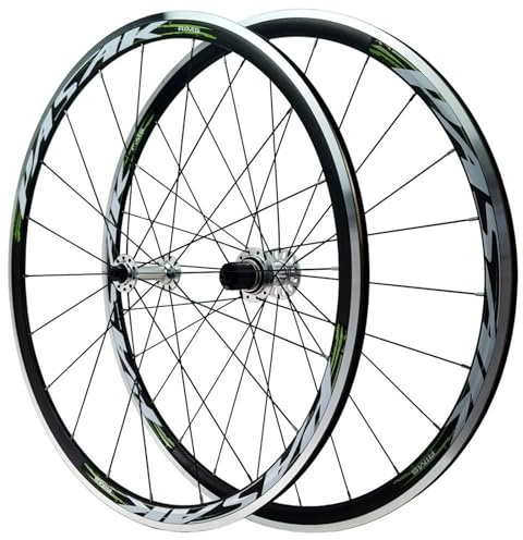 Racercykelhjul 700C C/V/Fälgbroms Hjulset 30 Mm Djup Aluminiumfälgar 8-12-växlade Hjulset Nav 100/130 Mm QR(Titanium green)