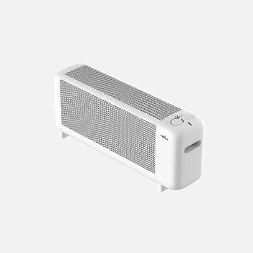ABRILA - Pinsapo - Radiador de Mica Blanco 1500W | 2 Potencias | Protección Antivuelco | Luz Indicadora | Seguridad | Termostato Regulable | Blanco