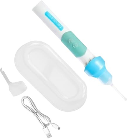 Hitburu Cuchara para Cera del Oído - Limpiador De Cerumen Con Luz Inteligente | Dispositivo Portátil Recargable Con LED Para Limpieza Profunda En Casa Y Viajes