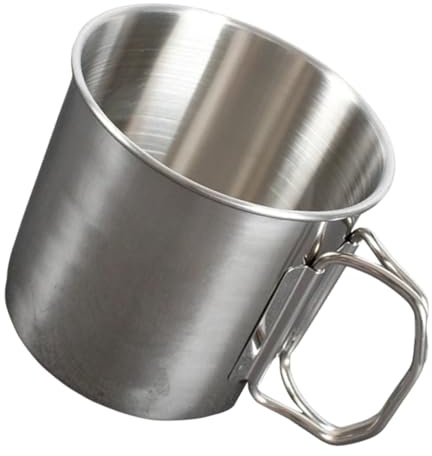 Alipis Tasse de Camping Acier Inoxydable Coupe Portable Robuste pour Pique- et Randonnée Extérieure Gobelet Multifonction pour Eau et Thé