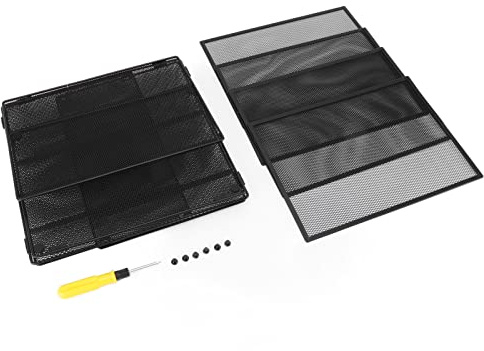 Pilipane Organizador de Archivos de Metal Rejilla de Malla Negra Estante de Almacenamiento de Escritorio de Gran Capacidad de Cinco Capas para Oficina Hogar Hierro Resistente y Duradero