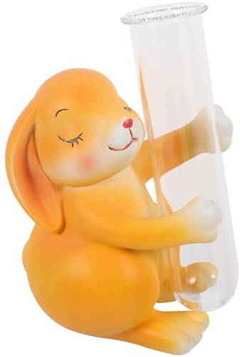MAGICLULU Vase Hydroponique Verre avec Sculpture Lapin Décorative Intérieur sans Terre pour Fleurs et Bureau Design Créatif et Verre