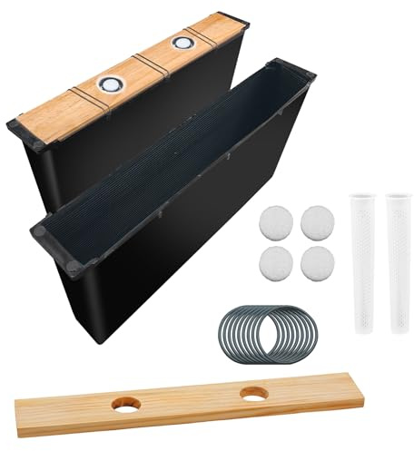 2 Pcs 6.5L Bee Feeder,Beeswax-Treated Wood,Bee Hive Feeder Frame,Beehive Frame Feeders Accessory Installation 6 Safety Islands And12 Rubber Bands,Beekeeping Bee Feeding Tools (6.5L-2PCS)