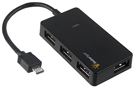 MakerSpot Micro USB OTG Hub para Raspberry Pi Zero 4 puertos de alta velocidad de sincronización y extensión adaptador también funciona con Android Tablet Raspbian Jessie Linux