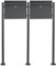 Wiltec Kit 2X Boîte aux Lettres V13 avec Pied de Support Double, Verrouillable Couleur antrahcite, Acier galvanisé, 1000 x 150 x 1200 mm, en Acier INOX, avec Fente et Clapet