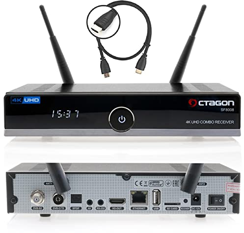 OCTAGON SF8008 Combo 4K DVB-S2X DVB-T2 Multistream UHD + gratis EasyMouse HDMI-Kabel