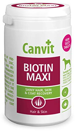 Canvit Biotin Shiny Hair Skin & Coat Supplement Tabletten für Hunde, sehr schmackhaft (Biotin Maxi, 166 Tabletten) für Hunde über 25 kg