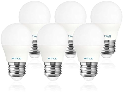 Sigmaled lighting - Lampadina LED E27 6W (equivalente 50W) - 550 lumen - Luce naturale 4000K - Attacco grande - Lampada LED G45 mini GLOBO - 6 PEZZI
