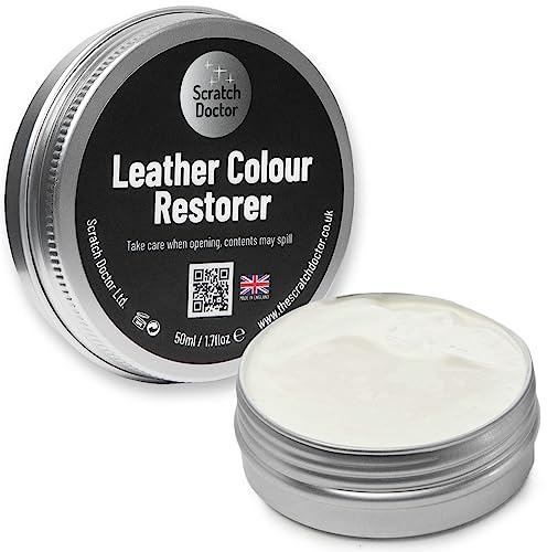 Scratch Doctor Baume réparateur de couleurs pour cuir absorbant délavé et usé pour meubles, canapés, chaises (crème claire, 50 ml)