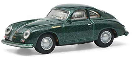 Schuco Porsche 356A Coupé, Carrera, Modellauto, Maßstab 1:87, grün metallic