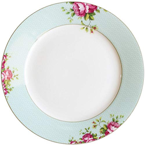 Gerichte 8 Zoll englische Rose Hohe Bone China Plate-Blue-A.