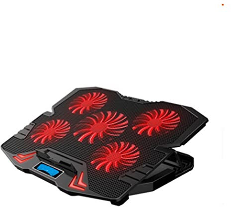 Youngran 12-15.6inch mute Gaming Laptop Cooler Red/Blue LED Fans Powerful Air Flow Portable Adjustable Laptop Stand leisurely (Color : Red withouf screen)