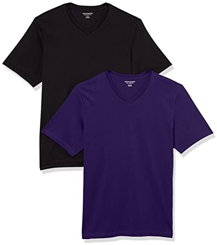 Amazon Essentials Maglietta a Maniche Corte con Scollo a V Uomo, Confezione da 2