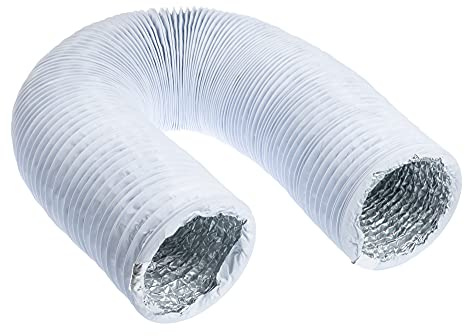 Steinberg14 Weiß Ø 200mm Abluftschlauch - Länge 3m mit Alu-Isolierung - für Trockner, Klimaanlage, Abzugshaube - Combi-Flexrohr Alu/PVC Flexrohr