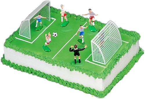 12 Stück Tortendeko Fussball, Fußball Kuchen Topper Fußball Kuchen Deko Fußballspieler Figuren Geburtstagstorte Dekoration Kuchendeko Fussball Geburtstag für Cake und Cupcakes