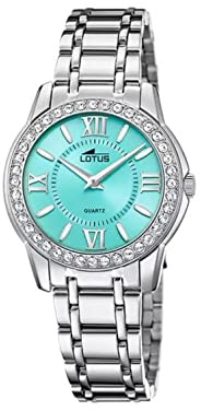 LOTUS Reloj Mujer Analógico de Acero Inoxidable 316l Plateado | Movimiento de Cuarzo, Cristal Mineral de Alta Resistencia, Resistente al Agua 5 ATM, Special Prices 18887/3