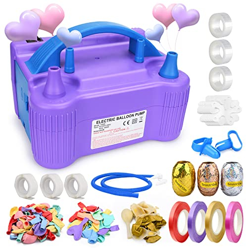 TAVADA Pompa per palloncini elettrica,220 V-240 V,600 W Gonfia Palloncini Elettrico,pompa portatile Pompa Elettrica per Palloncini,per Feste Natale Compleanno ​Cerimonia di Nozz
