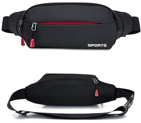 FGen Bauchtasche, Bauchtasche für Damen und Herren, Wasserabweisend Stylische Gürteltasche, Hüfttasche für Damen und Herren Sport, für Outdoor-Sportarten, Training, Reisen, Jogging, Radfahren(A)