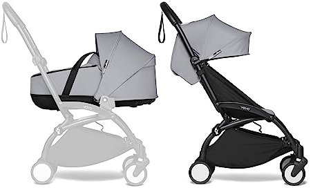 BABYZEN YOYO2 Kompletter Kinderwagen - Inklusive YOYO Liegewanne (Stone), Kinderwagengestell (Black) & 6+ Textilset (Stone) - für Kleinkinder bis 22 kg