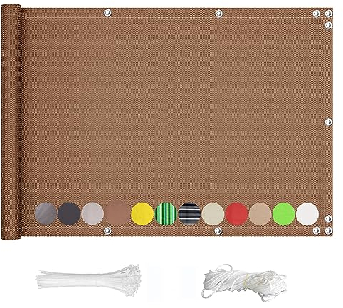 QINGLV Sichtschutz Für Terrasse 150x300cm Balkonabdeckung Sichtschutz Seitlich WitterungsbestäNdig Und Wasserabweisend Balkon Sichtschutzwand Ohne Bohren Für Zaun Balkon Terrassen Garten -Braun
