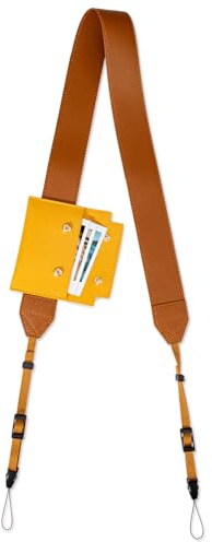 VOVMOEYA PU Leder Kameragurt, Kamera Umhängegurt für Sony Alpha 7 IV A6400 für Fujifilm X100VI für Canon für Nikon Kamera Schultergurt mit Tasche – Braun