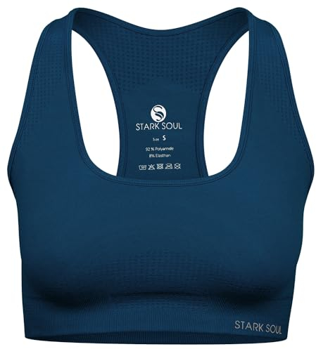 STARK SOUL Sport BH - herausnehmbare Cups, Medium Support | Marineblau, Größe L