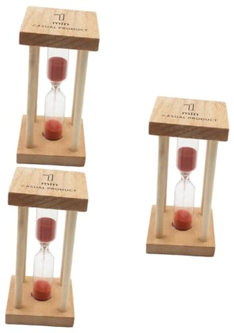 Cabilock 3 Uds Reloj De Arena Temporizador De Arena Reloj De Arena Temporizador De Reloj De Arena Temporizadores 1 Minuto Reloj De Arena Rojo