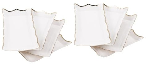 Amosfun 8 STK Quadratische Spitzenplatte aus Papier Plätzchen-Tabletts Geburtstagsparty-Gastgeschenke-Teller Weihnachten Party hochzeitsideen Essensständer für Partys rechteckige Tabletts
